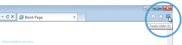 The tools menu in Internet Explorer 9/10/11