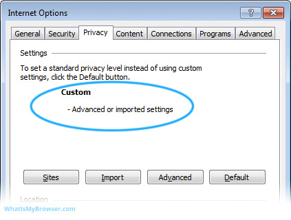 When completely custom privacy/cookies settings have been used, there is no longer a draggable slider.