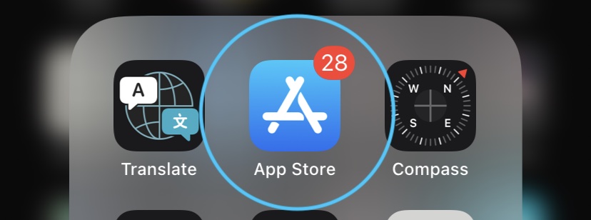 Screenshot of the Home Screen, highlighting the Settings app icon