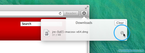 The Safari 'Show in Finder' icon.