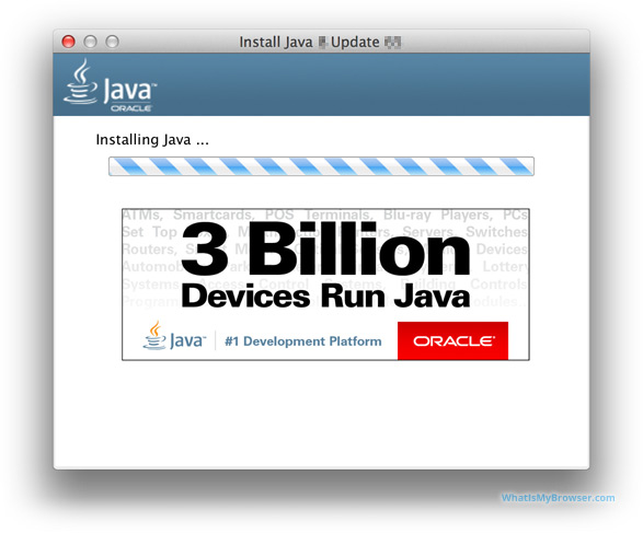 Java is installing