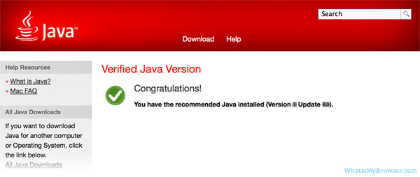 The final confirmation that Java was installed correctly.