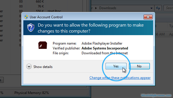 The Windows Security Warning; prompting 'Do you want to allow the following program to make changes to this computer?'