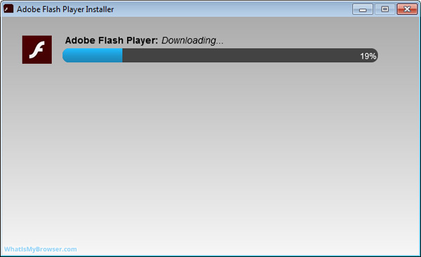 The installer is downloading Adobe Flash