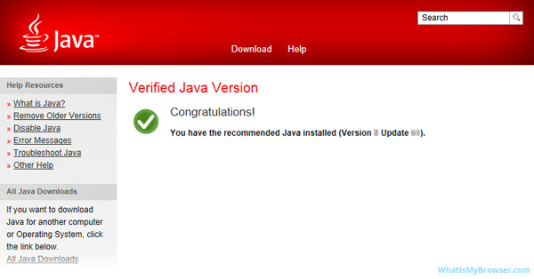 The final confirmation that Java was installed correctly.