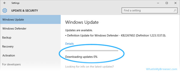 Windows is downloading updates