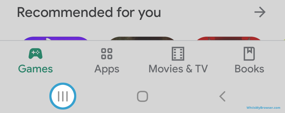 Screenshot of the Home Screen, highlighting the Play Store app icon
