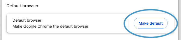 The web browser that is currently selected as your default browser