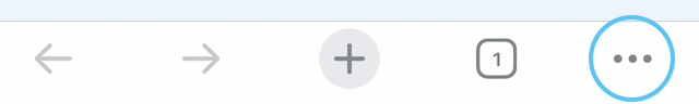 The Chrome menu at the bottom of the screen
