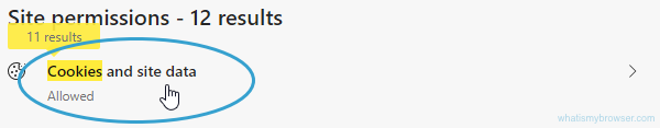 Click the Cookies and site data section.