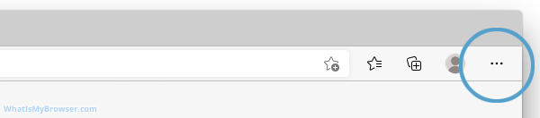 The location of the Edge Settings and More button