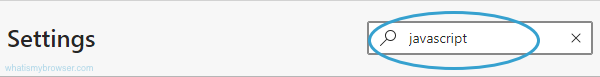 The search field with Javascript typed in.