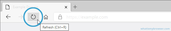 Screenshot showing the mouse cursor hovering over the Refresh button