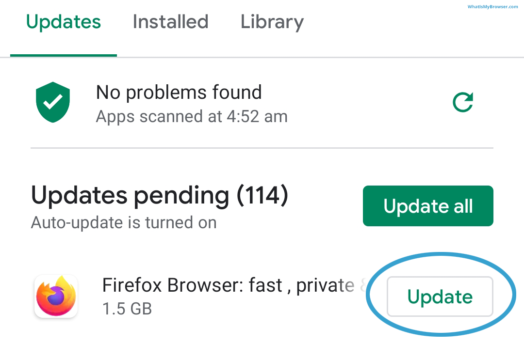 Screenshot of the Home Screen, highlighting the Play Store app icon