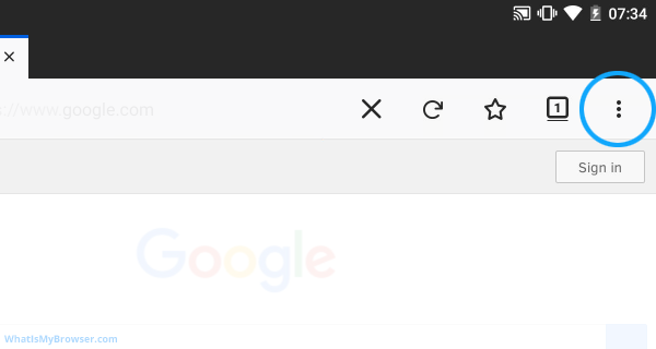 The Firefox menu button.