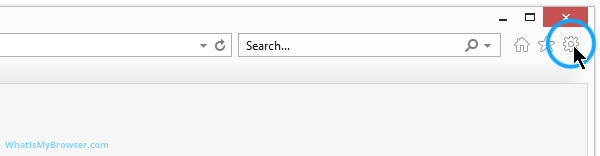 The Settings icon in Internet Explorer