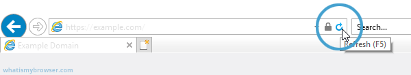 Screenshot showing the mouse cursor hovering over the Refresh button