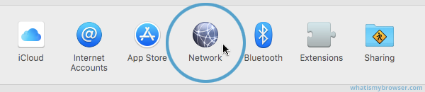 Screenshot showing the Network item in System Preferences