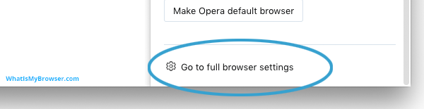 The menu item showing 'Go to full browser settings'