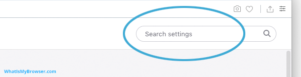 Search Settings input