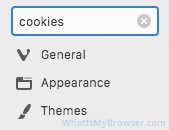 Screenshot of the Search field in Vivaldi's settings