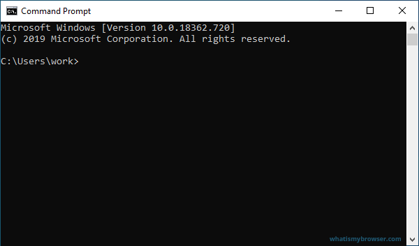 A blank Windows Command Prompt
